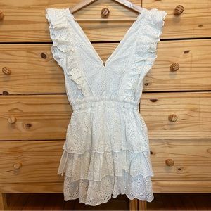Love the label ruffled tiered mini dress